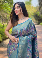 South Indian silk saree with border